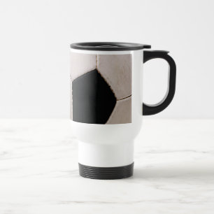 White and Black Soccer Ball Reisebecher