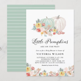 White and Blue Pumpkins Herbst Twins Baby Dusche Einladung