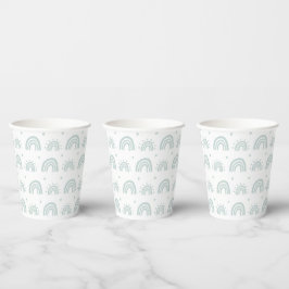 White And Blue Rainbow Babyshower New Baby Cup Pappbecher