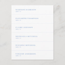 White and Dusty Blue Wedding Place Name Card DIY Einladung