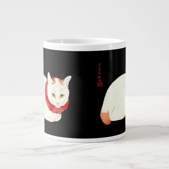 White and Ginger Japanese Cat Jumbo-Tasse (Vorderseite)