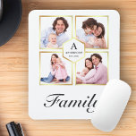 White and Gold 4 Pictures Family Foto Collage Mousepad<br><div class="desc">Laden Sie Ihre Lieblings-Fotos hoch,  um Ihr eigenes personalisiertes Keepake-Foto-Geschenk zu machen.</div>