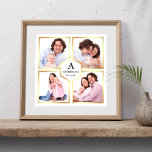 White and Gold 4 Pictures Family Foto Collage Poster<br><div class="desc">Laden Sie Ihre Lieblings-Fotos hoch,  um Ihr eigenes personalisiertes Keepake-Foto-Geschenk zu machen.</div>