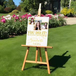 White and Gold Abschluss Multi Foto Keepake