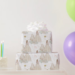 White and Gold Bridal Wedding Geschenkpapier
