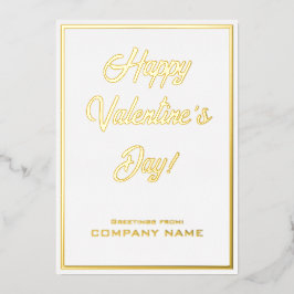 White and Gold Business Valentine Foil Card Folieneinladung