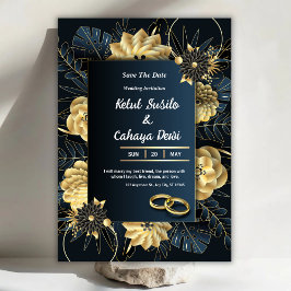 White and Gold Elegant Wedding Invitation Einladung