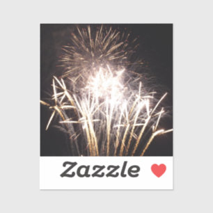 White and Gold Fireworks I Patriotic Celebration Aufkleber