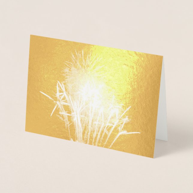 White and Gold Fireworks I Patriotic Celebration Folienkarte (Vorderseite)