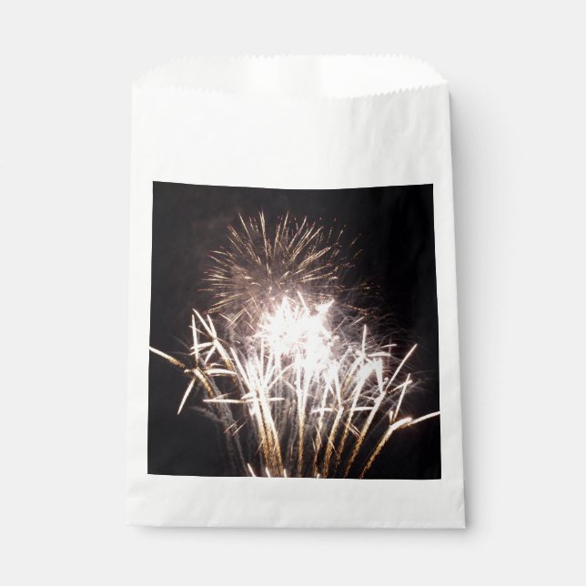 White and Gold Fireworks I Patriotic Celebration Geschenktütchen (Vorderseite)