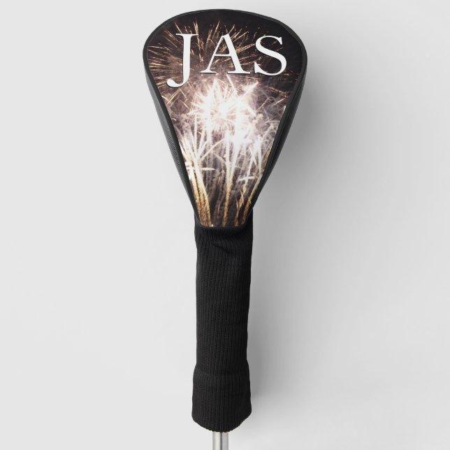 White and Gold Fireworks I Patriotic Celebration Golf Headcover (Vorderseite)