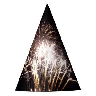 White and Gold Fireworks I Patriotic Celebration Partyhütchen