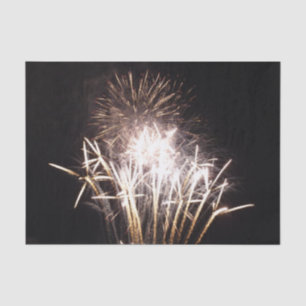 White and Gold Fireworks I Patriotic Celebration Seidenpapier