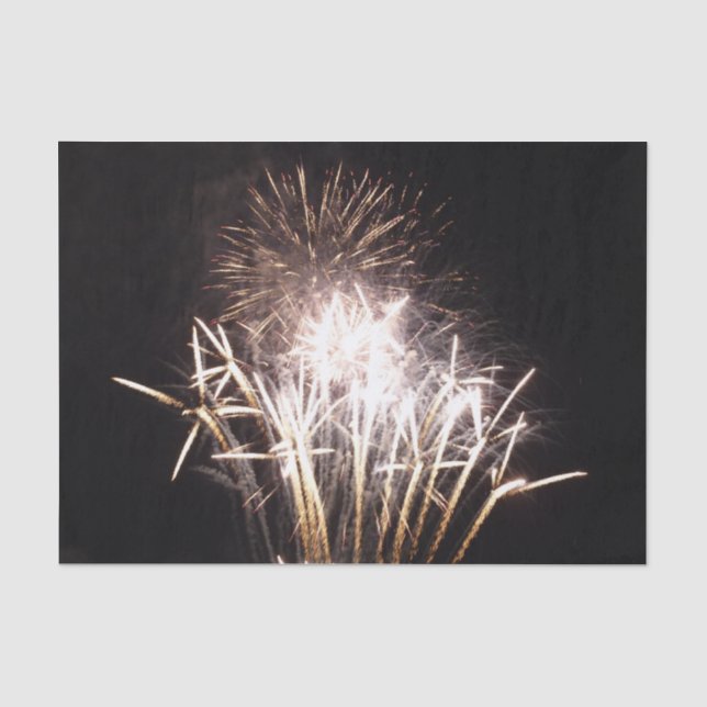 White and Gold Fireworks I Patriotic Celebration Seidenpapier (Vorderseite)