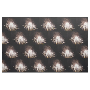 White and Gold Fireworks I Patriotic Celebration Stoff