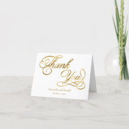 White and Gold Foil Calligrafy Formal Vielen Dank Dankeskarte