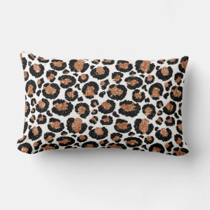 White and Gold Foil Cheetah - Leopard Muster Lendenkissen