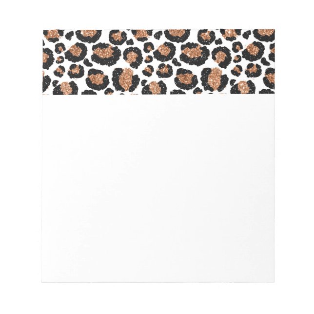 White and Gold Foil Cheetah - Leopard Muster Notizblock (Vorderseite)