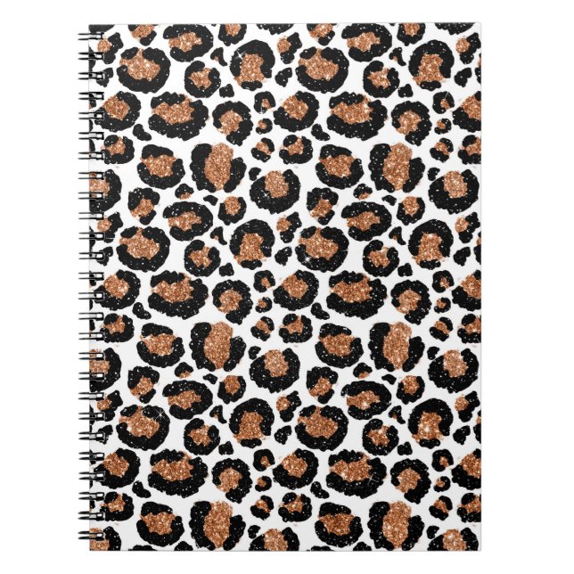 White and Gold Foil Cheetah - Leopard Muster Notizblock (Vorderseite)