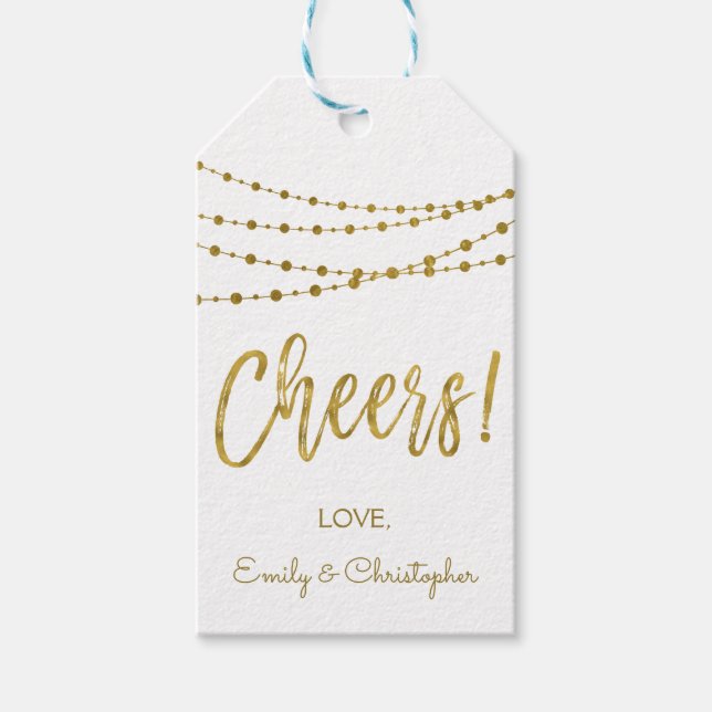 White and Gold Foil Cheft - Geschenkmarke Geschenkanhänger (Vorderseite)