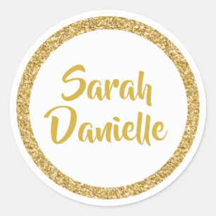 White and Gold Glitzer Fevor Sticker