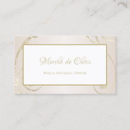 White and Gold Glitzer Filigree Beauty Boutique Visitenkarte