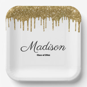 White and Gold Graduation Party Class of 2024 Pappteller