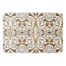 White and Gold Luxury Bath Mat Badematte