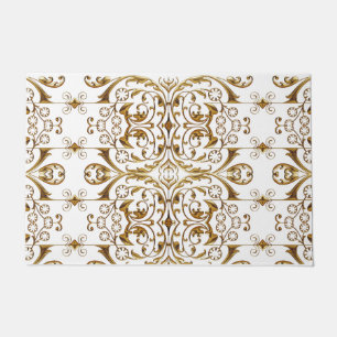 White and Gold Luxury Door Mat Fußmatte