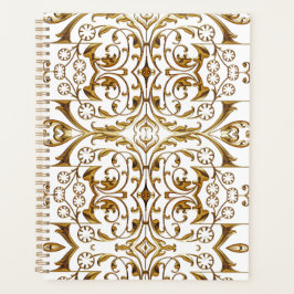 White and Gold Luxury Planner Planer