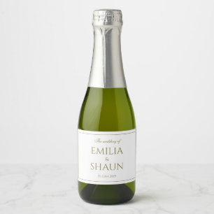 White and Gold Mini Fizz Flasche