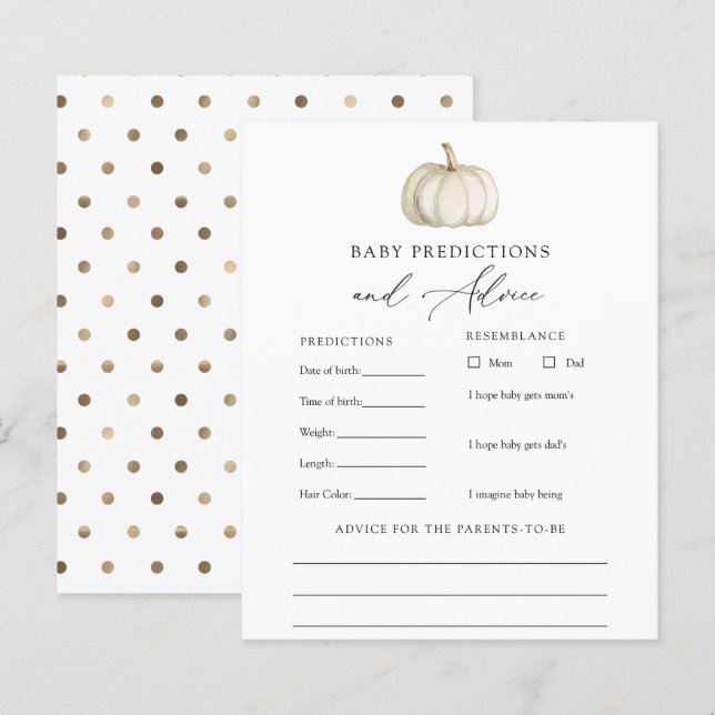 White and Gold Pumpkin Baby Advice and Predictions (Vorne/Hinten)