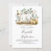 White and Gold Pumpkins Fall Brautparty