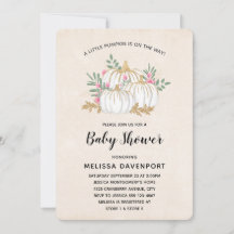 White and Gold Pumpkins Watercolor Kinderdusche