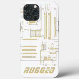 White and gold RUGGED GEEK Hauptplatine Tech Case-Mate iPhone Hülle