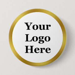 White and Gold Vorlage Ihr Logo hier Button