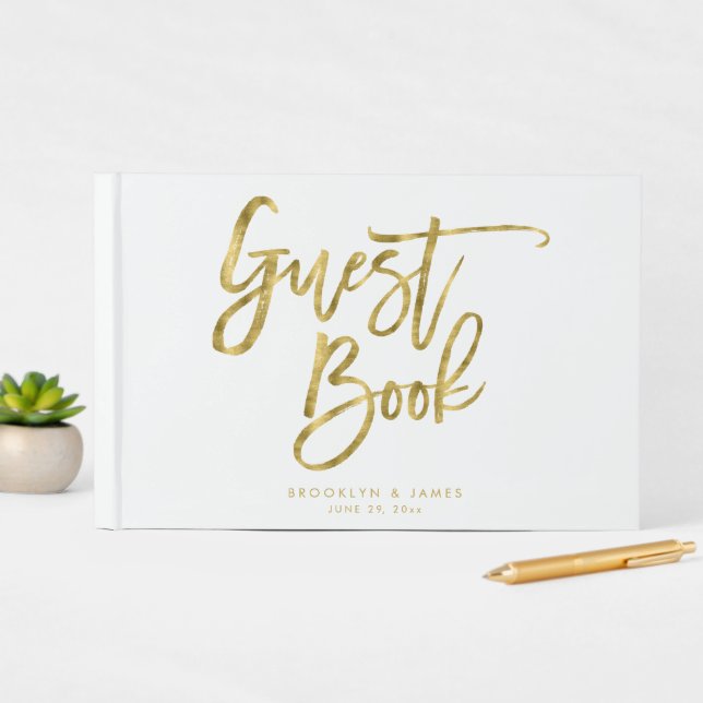 White and Gold Wedding Gästebuch (nSitu Display)