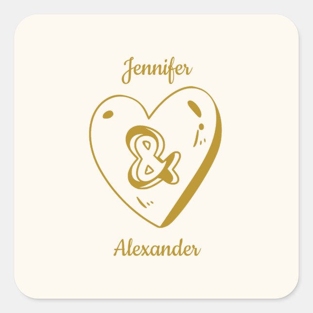 White and Gold Wedding Sticker (Vorderseite)