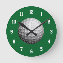 White and Green Golf Clock Runde Wanduhr