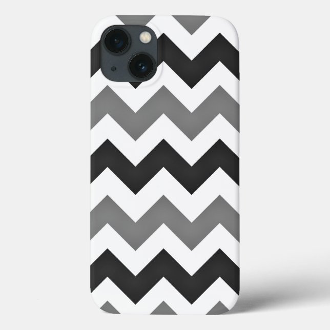 White and Grey Zickzack Zigzag Case-Mate iPhone Hülle (Rückseite)