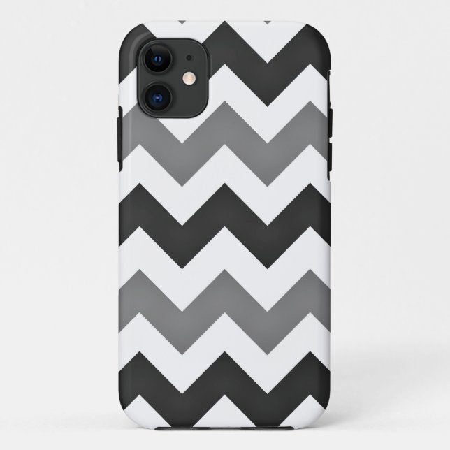 White and Grey Zickzack Zigzag Case-Mate iPhone Hülle (Rückseite)