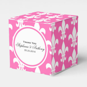 White and Hot Pink Lilie Vielen Dank Geschenkschachtel