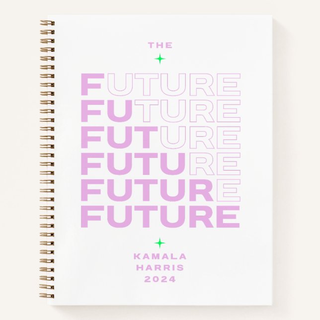 White and Lavender Notebook Kamala Harris Notizbuch (Vorderseite)