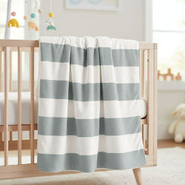 White and Light Blue Striped Sherpa Throw Blanket  Sherpadecke