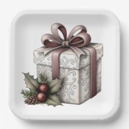 WHITE AND MAUVE HOLIDAY CHRISTMAS THEME PAPPTELLER
