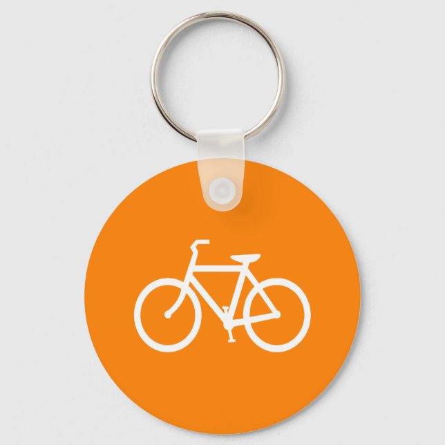White and Orange Bike Schlüsselanhänger (Vorderseite)