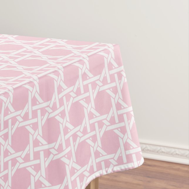 White and Pink Cane Webbing Tischdecke (Beispiel)