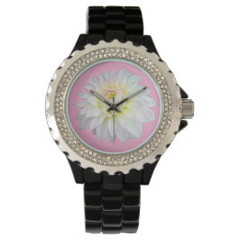White and pink flower armbanduhr