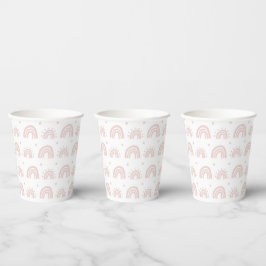 White And Pink Rainbow Babyshower New Baby Cup Pappbecher