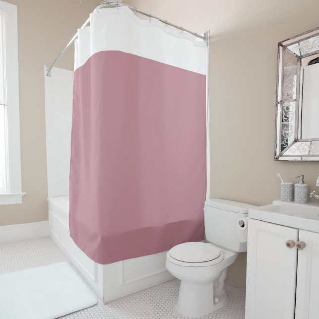 White and Pink Two Tone Shower Curtain Duschvorhang (Beispiel)